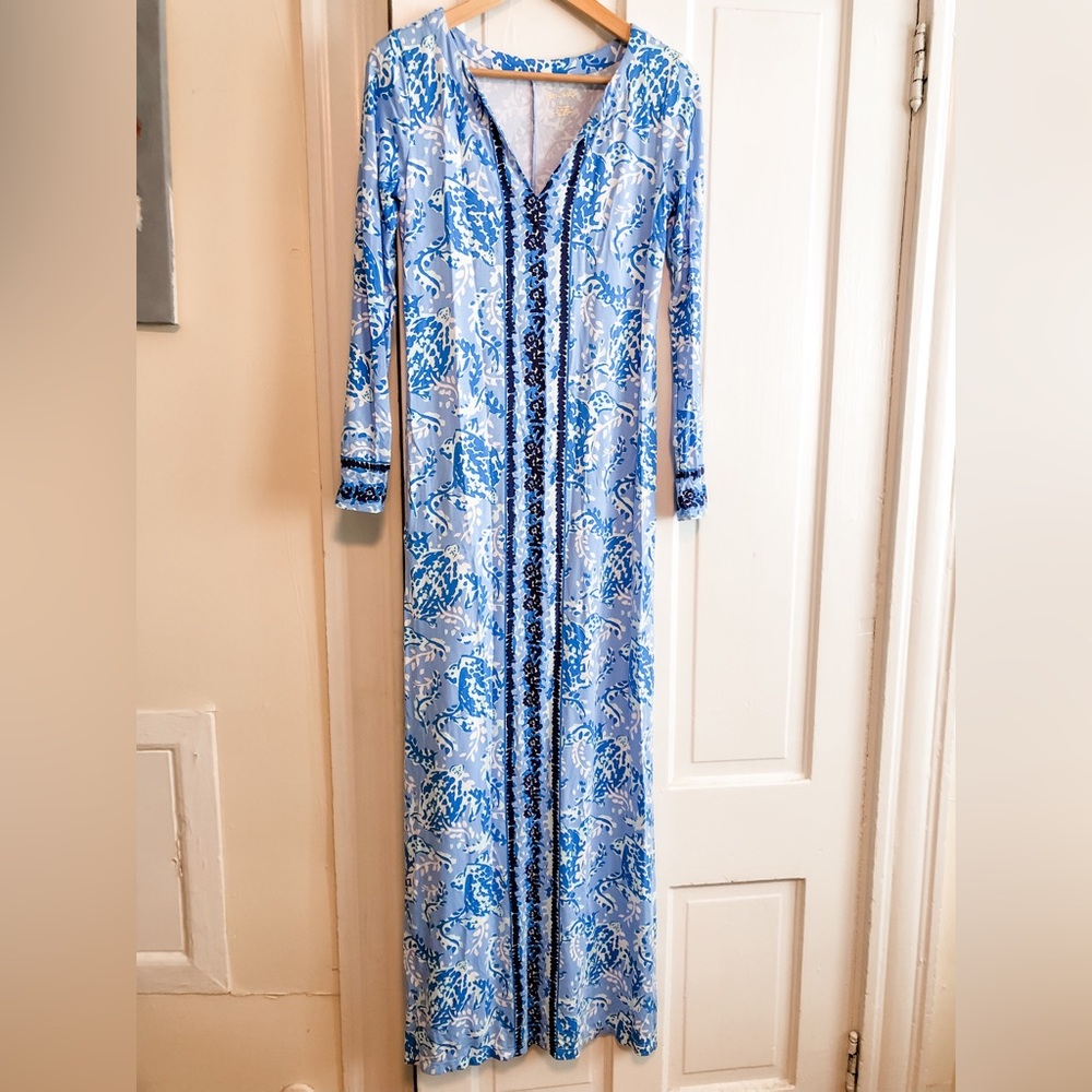 Lily Pulitzer maxi dress with side slits, size S